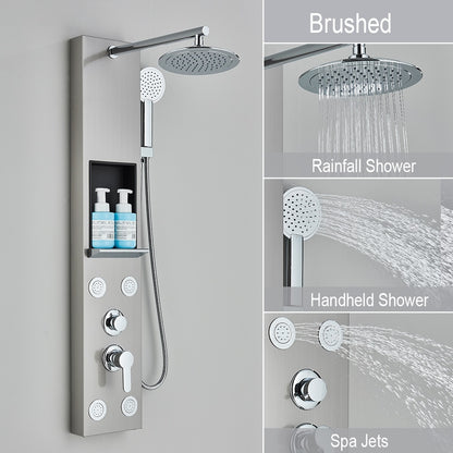 Juno Paris 5 Function LED Shower Panel Shower Head Massage Jets