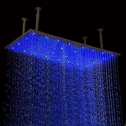 Juno 20" x 40" Dark Oil Rubbed Bronze Square Ceiling Mount LED Rain Shower Head 