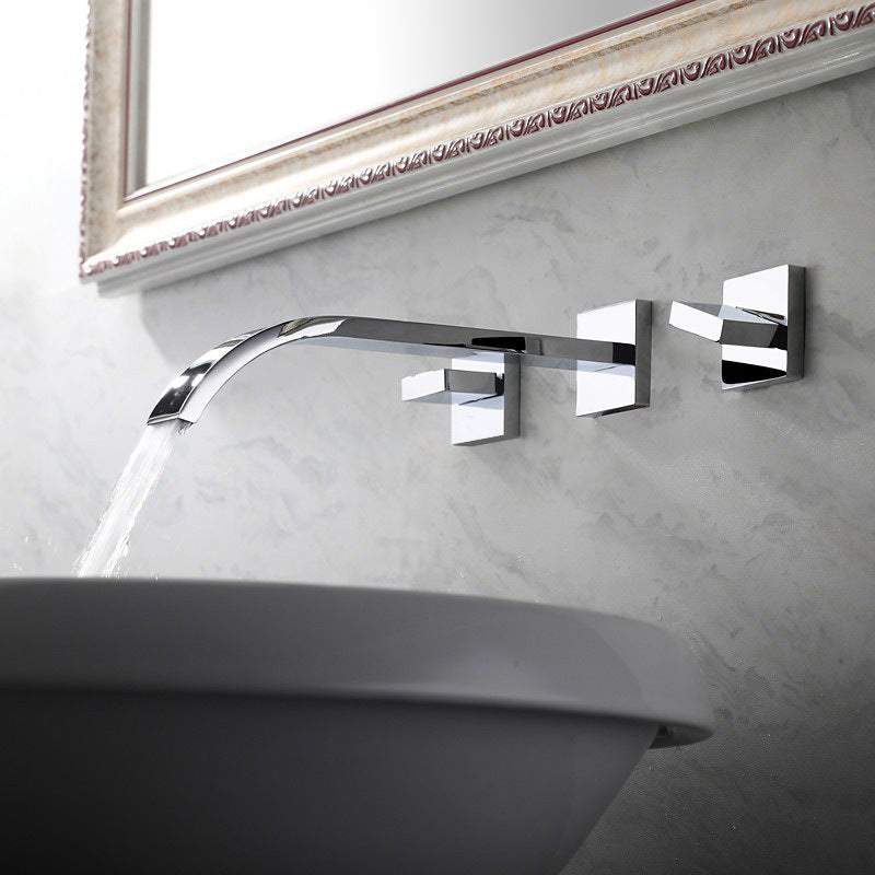 Juno Latori Chrome Finish Wall Mount Bathroom Sink Faucet