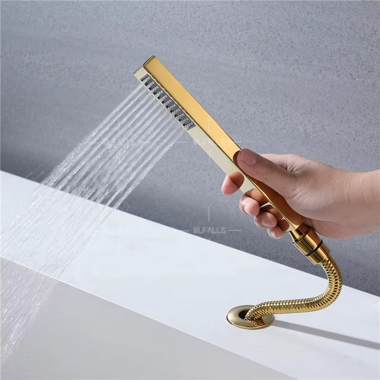 Antique Luxury Gold Bathroom Bathtub Faucet Shower Faucet With Hand Shower