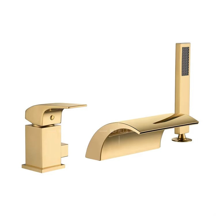 Antique Luxury Gold Bathroom Bathtub Faucet Shower Faucet With Hand Shower