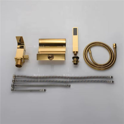 Antique Luxury Gold Bathroom Bathtub Faucet Shower Faucet With Hand Shower