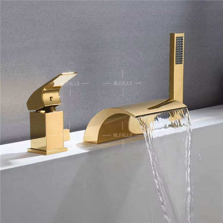 Antique Luxury Gold Bathroom Bathtub Faucet Shower Faucet With Hand Shower