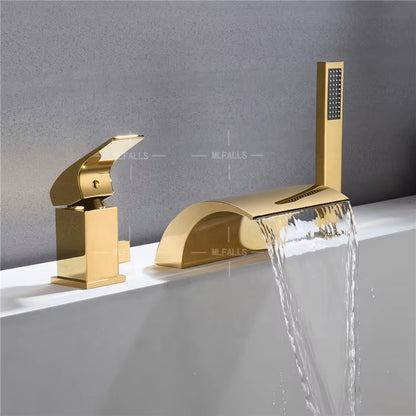 Antique Luxury Gold Bathroom Bathtub Faucet Shower Faucet With Hand Shower