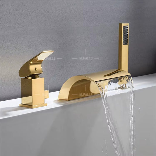 Antique Luxury Gold Bathroom Bathtub Faucet Shower Faucet With Hand Shower