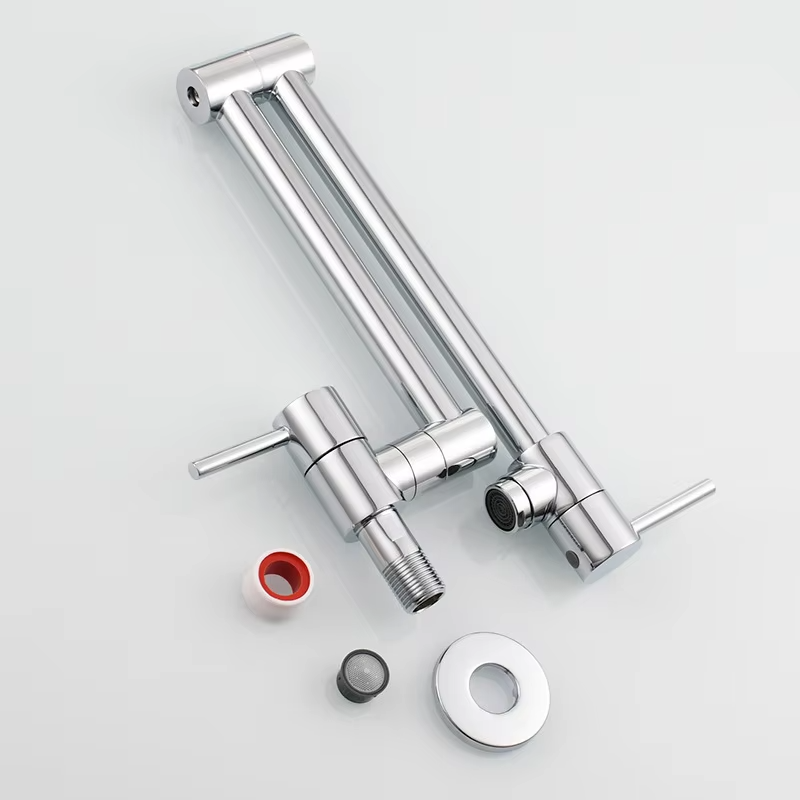 Brass Foldable Wall Mount Kitchen Faucet Single Hole Pot Filler Tap