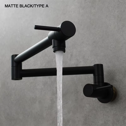 Brass Foldable Wall Mount Kitchen Faucet Single Hole Pot Filler Tap