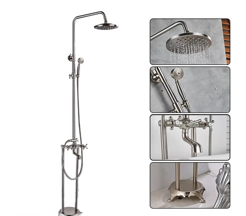 Juno Quinn Free Standing Shower Head with Bathtub Faucet And Hand Shower System