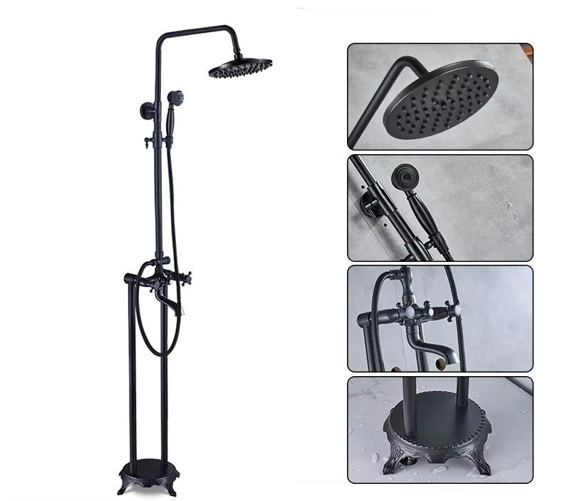 Juno Quinn Free Standing Shower Head with Bathtub Faucet And Hand Shower System