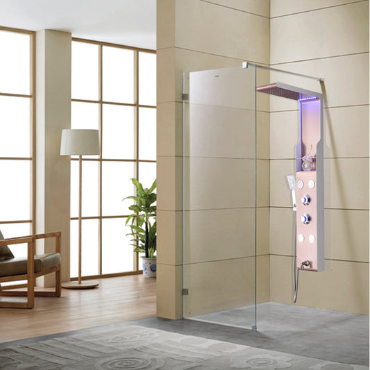 Juno New Design Brown Finish Stainless Steel Rainfall LED Shower Panel