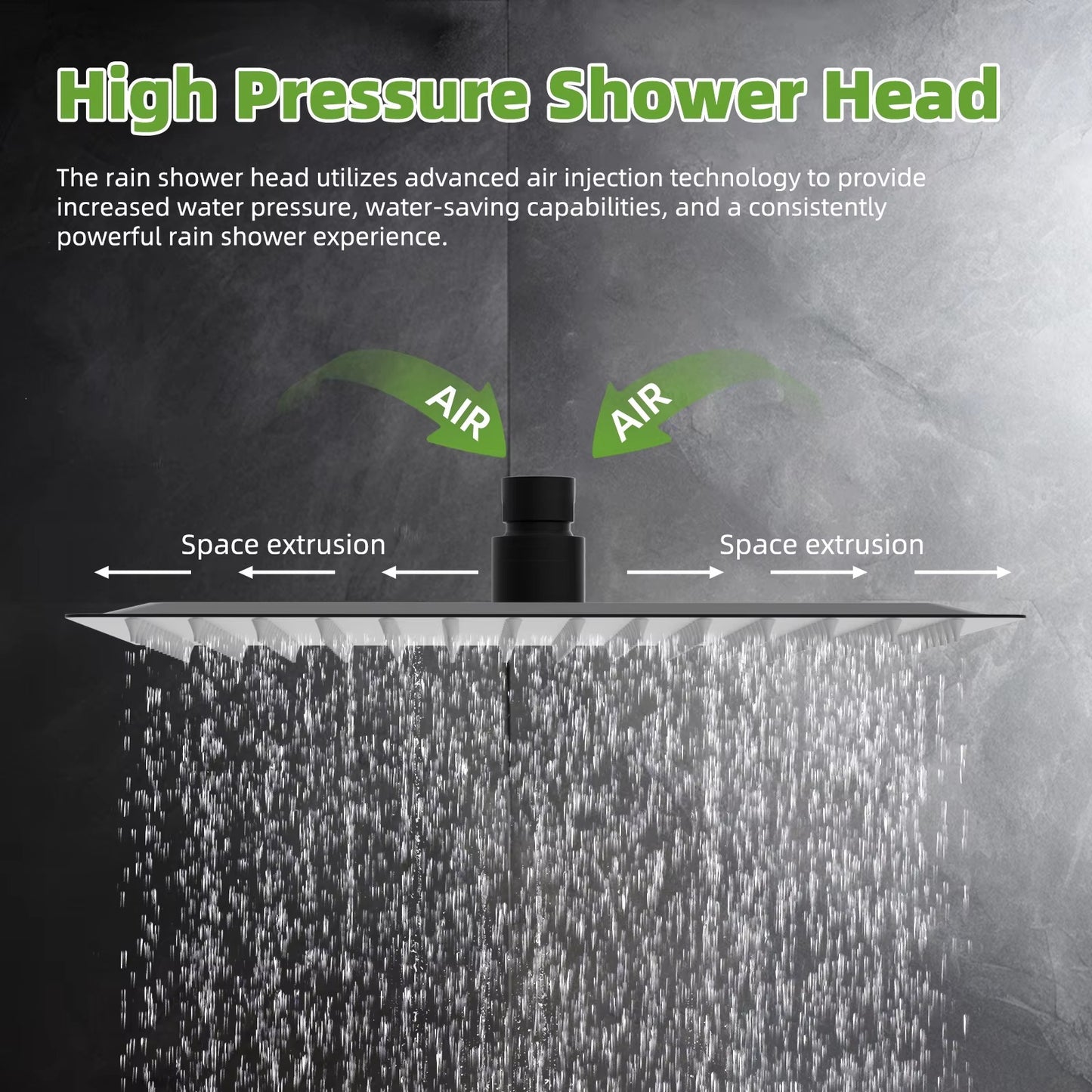 High Pressure Dual Shower Head Combo Handheld Shower Wand 16'' Adjustable Arc-shaped Shower Extension Arm