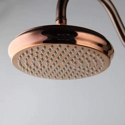 Juno New Luxury Rose Gold Rain Shower System with Swivel Bathtub Mixer Tap