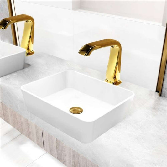Juno Gold Touchless Bathroom Faucet Deck Mount