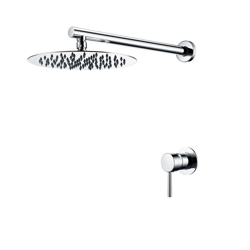 Juno Rainfall Shower System Wall-Mounted Mixer Set with 8, 10 or 12-Inch Headshower