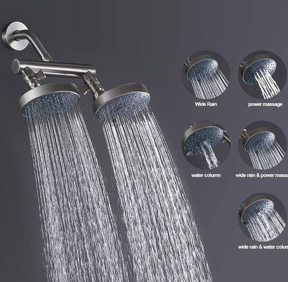 Juno Brushed Nickel Dual Shower Head Wall Mount