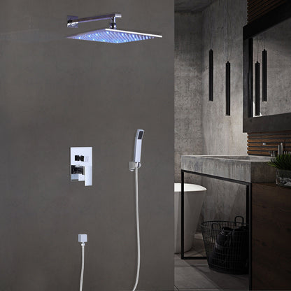 Juno Square LED Shower Head - Shower Head Set with Hand Held Shower