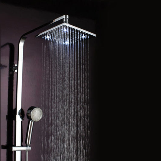 Juno Brass Finish LED Shower Set with LED Handheld Shower & Shower Faucet
