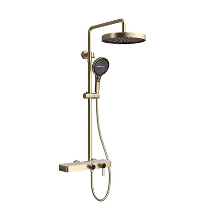 3-way Rainfall Bathroom Shower Set with Handheld Shower Faucet in Gold and Gray