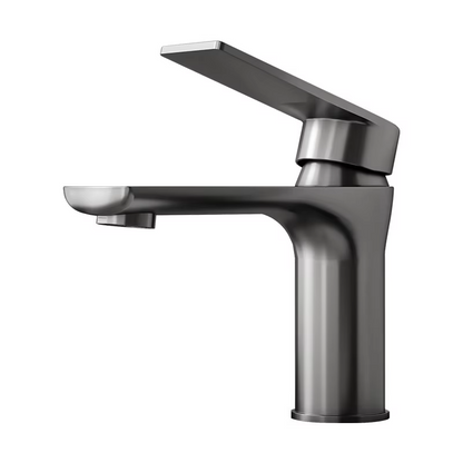 Stainless Steel Gun Grey Deck Mounted Bathroom Sink Faucet