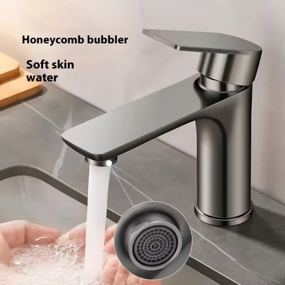 Stainless Steel Gun Grey Deck Mounted Bathroom Sink Faucet 
