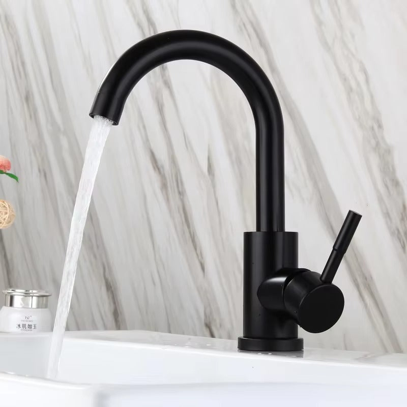 Stainless Steel Hot and Cold Deck Mounted Single Handle Bathroom Faucets