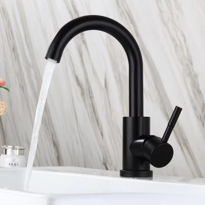Stainless Steel Hot and Cold Deck Mounted Single Handle Bathroom Faucets