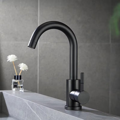 Stainless Steel Hot and Cold Deck Mounted Single Handle Bathroom Faucets