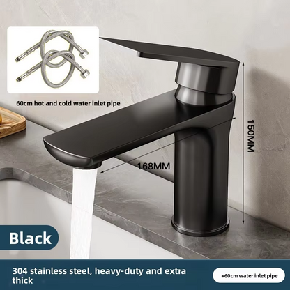 Stainless Steel Gun Grey Deck Mounted Bathroom Sink Faucet