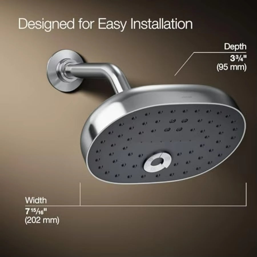 Three Function 2.5 gpm High Pressure Shower Head For Bathroom Polished Chrome High-Pressure Spray