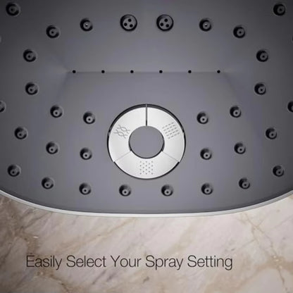 Three Function 2.5 gpm High Pressure Shower Head For Bathroom Polished Chrome High-Pressure Spray