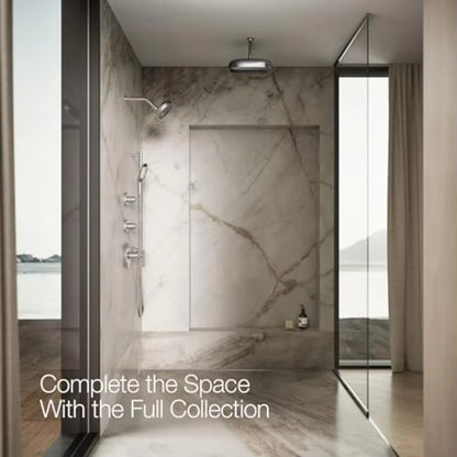 Three Function 2.5 gpm High Pressure Shower Head For Bathroom Polished Chrome High-Pressure Spray