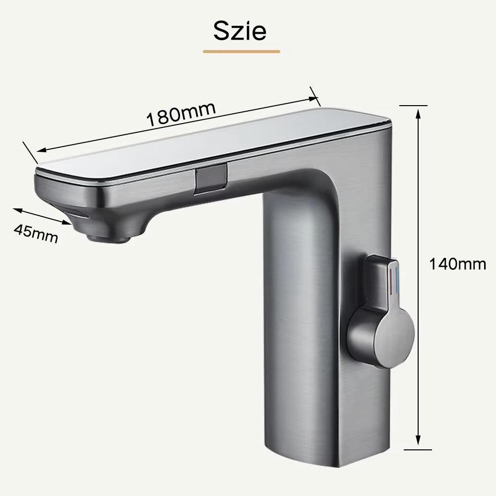 Touchless Bathroom Sink Faucet Smart Digital Display Hot Cold Water Mixer Tap Crane