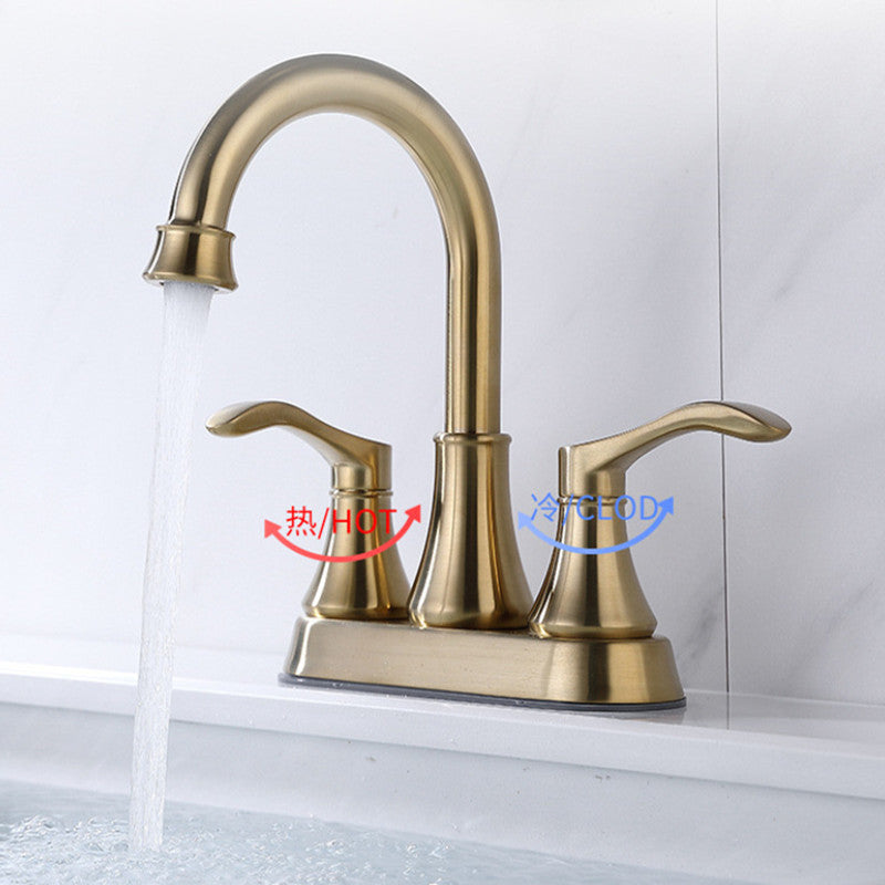 Juno Brushed Nickel Bathroom Faucet Dual Handle Deck Mounted Faucet