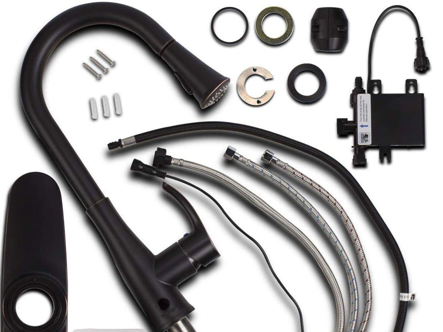 Motion Sensor Pull Down Dual Mode Sprayer Head Black Kitchen Sink Faucet