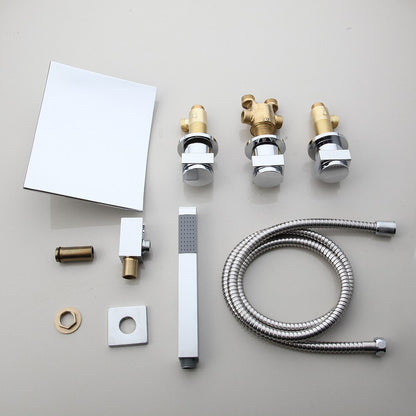 Juno Featured 5 pc Bathtub Waterfall Polished Chrome Bathroom Faucet