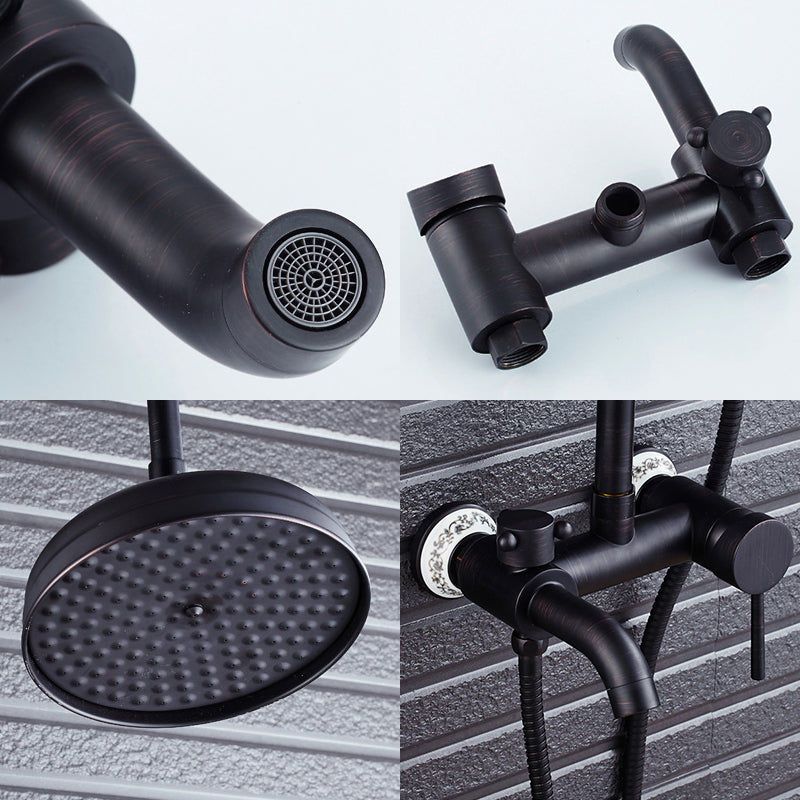 Juno 8" Oil Rubbed Bronze Rain Shower Systems with Handheld Shower