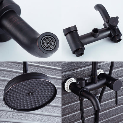 Juno 8" Oil Rubbed Bronze Rain Shower Systems with Handheld Shower