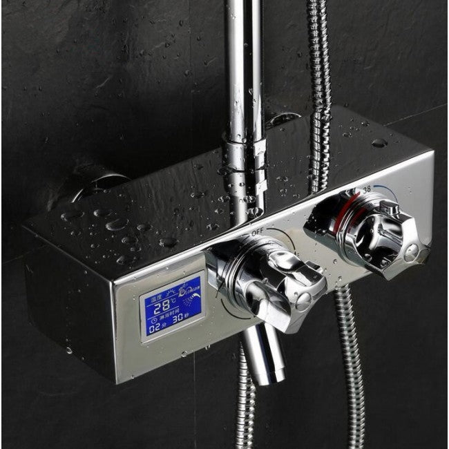 Juno Allora Digital Timer Rain Shower System with Handheld Shower Head & Faucet 