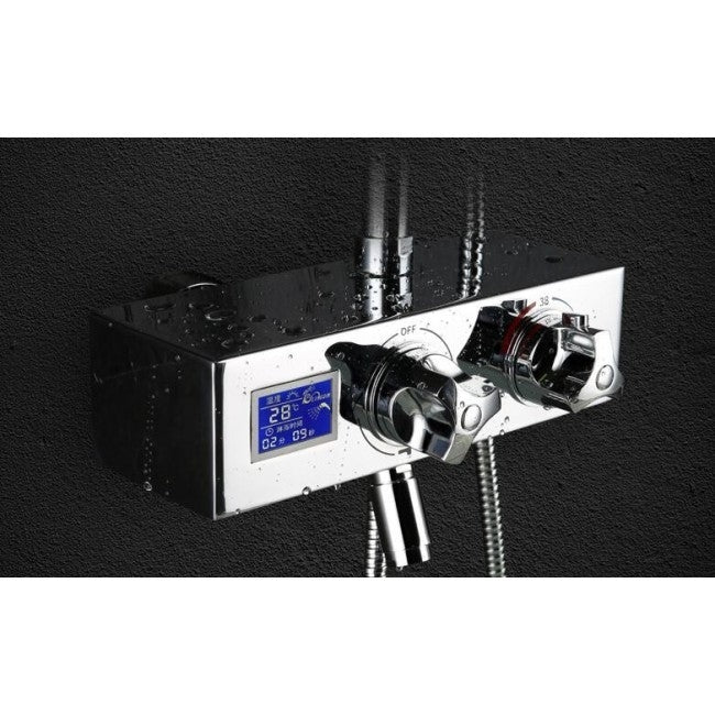 Juno Allora Digital Timer Rain Shower System with Handheld Shower Head & Faucet 