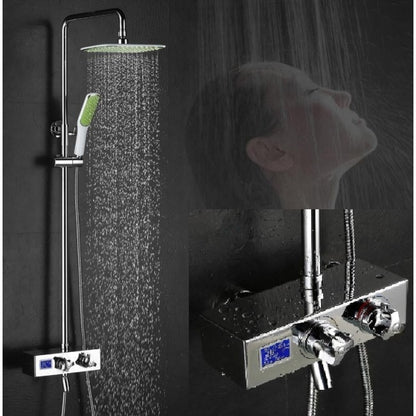 Juno Allora Digital Timer Rain Shower System with Handheld Shower Head & Faucet 