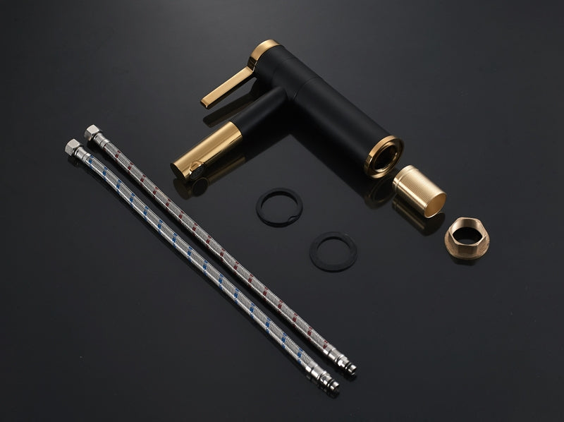 Amazing Deck Mounted Single handle 360-Degree Swivel Spout Bathroom Faucet