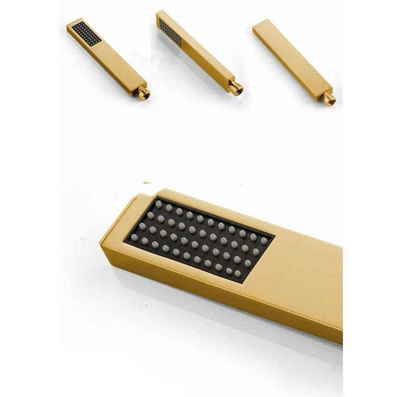 Amazing Gold Polished Waterfall Bathtub Mixer Faucet with Shower