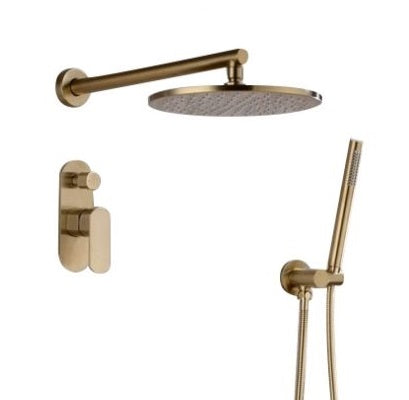 Juno Amazing Round Gold Single Handle Wall Shower with Hand-Held Shower