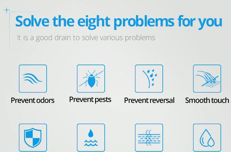 Beautiful Round Hole & Square Shape Polished Bathroom Floor Drain System