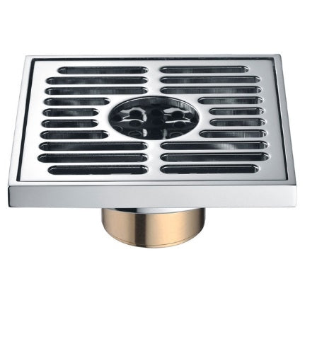 Amazing Round Hole Square Shape Polished Bathroom Floor Drain System