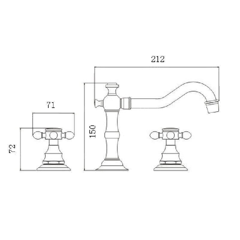 Antique Brass Dual Handle Bathroom Faucet