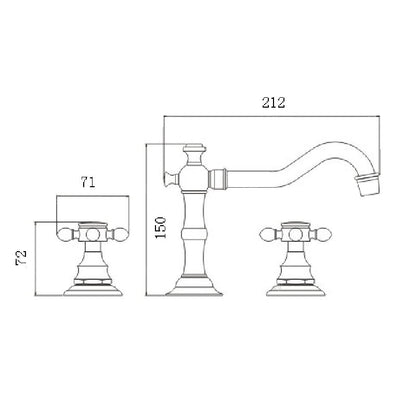 Antique Brass Dual Handle Bathroom Faucet