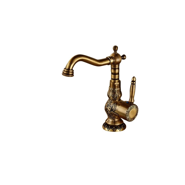 Antique-Brass-Single-Hand-Bathroom-Mixer-Faucet