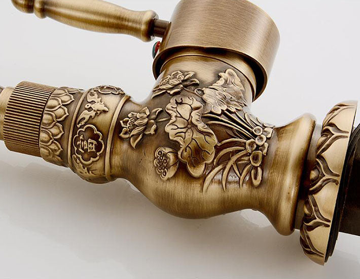 Orléans Antique Bronze copper carving Bathroom Basin Faucet Sink Mixer Tap New torneira banheiro
