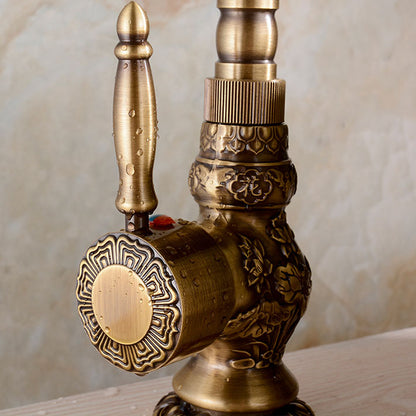 Orléans Antique Bronze copper carving Bathroom Basin Faucet Sink Mixer Tap New torneira banheiro